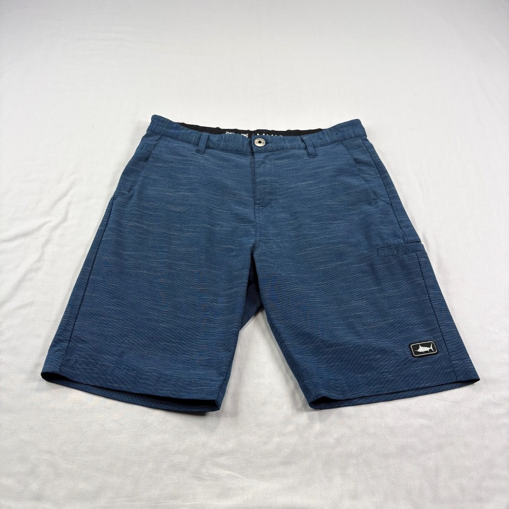 Pelagic Shorts Mens Size 30 Blue Mako XR Hybrid Performance Fishing Stretch